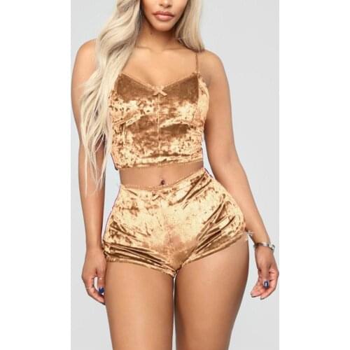 Sleepwear Set 2 Piece Spaghetti Strap Women Solid Color Backless Pajama for Valentines Day Pajama Sets Womens Sleep