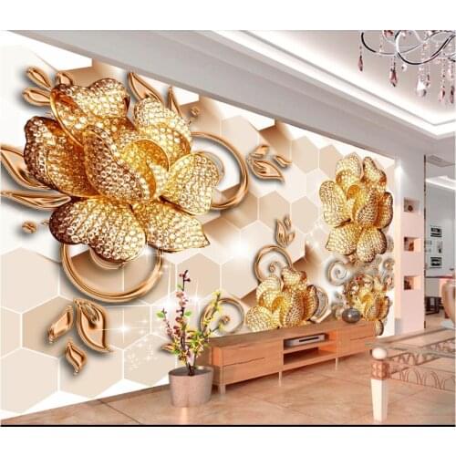 Custom photo wallpaper 3d mural wallpaper 3 d Modern flower pattern 3D living room TV background wall papers home decoration