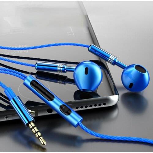 Wired Earbuds Ergonomic Heavy Bass In-ear 1.2m Metal 3.5mm Wire Control Earphones for Music