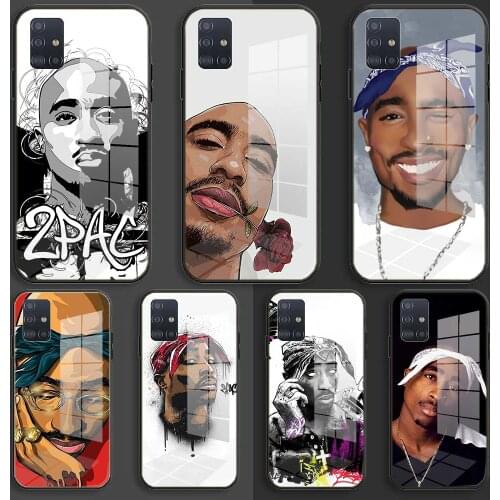 Tupac Amaru Shakur Makaveli Soft Silicone Glass Case For Samsung Galaxy A10 A20 A30 A40 A50 A70 A31 A51 A71 Balck Cover