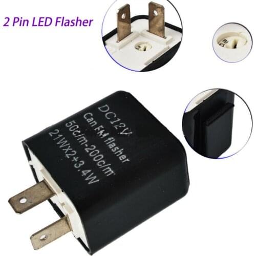LED Flasher 12V 2 Pin Frequency Relay Turn Signal Indicator Indicato Rmotorcycle Parts Motorbike Accessories
