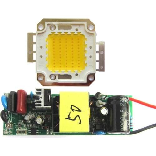 50W Warm White 3000~3500K SMD LED Light Parts + Input AC 85~265V Output 27V-38V LED Driver