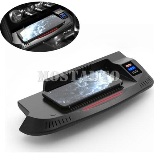 The Phone With QI Wireless Charging For Ford Mustang Car Wireless Charger Phone Charging Center Console 2015-2021