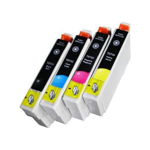 Vilaxh 73N Compatible Ink Cartridge For EPSON T0731-T0734 TX100 TX110 TX200 TX210 TX400 TX410 TX-200 TX-400 TX-600FW Printer