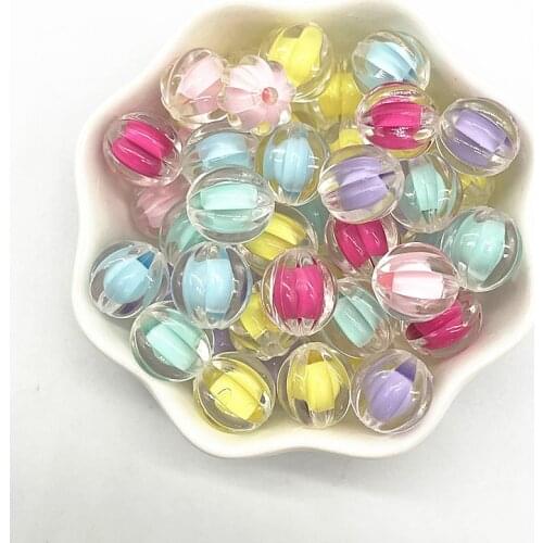20pcs 13mm Acrylic Watermelon Beads Loose Spacer Beads for Jewelry Making DIY Handmade Accessories (Hole:2.0mm)