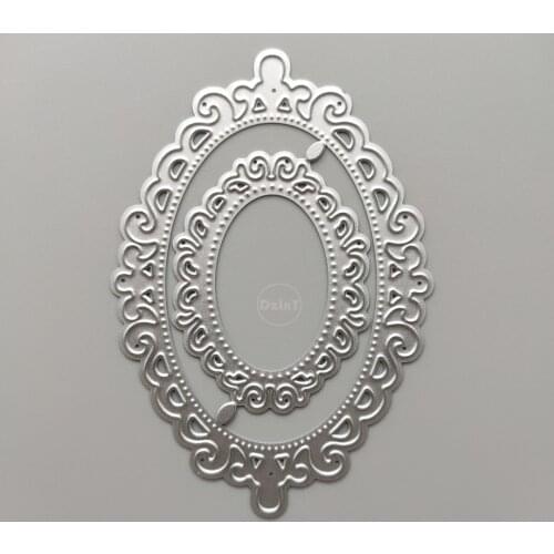 2021 Oval Photo Frame Metal Cutting Dies DIY Scrapbooking Paper Photo Album Crafts Mould Cards Embossing Mold Stencils for Decor