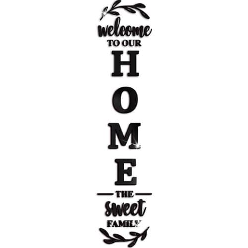 3D Alphabet HOME Sign Acrylic Mirror Wall Decor Stickers Family Farmhouse Wall Stickers for Home Decoration Set