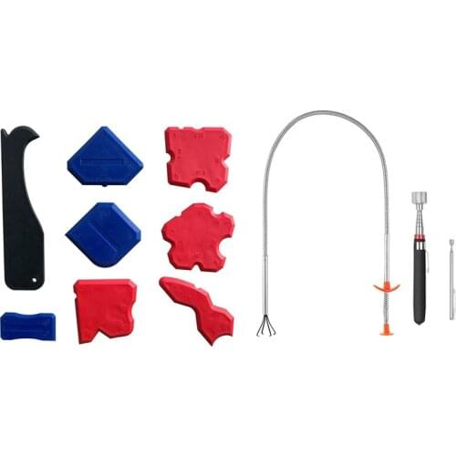 8 Pcs Smoothing Caulking Profile Line Corner Tool & 3 Pcs Retrieving Telescoping Magnetic Pickup Tools Curve Grabber