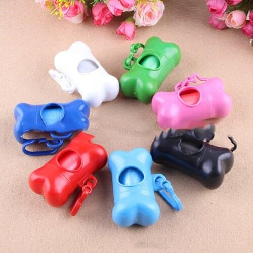 AHUAPET Two In One Dog Bags Dispenser Bone Shape Dog Waste Poop Bags Contain Litter Bag Convenient Eco-friendly Pet Supplies E