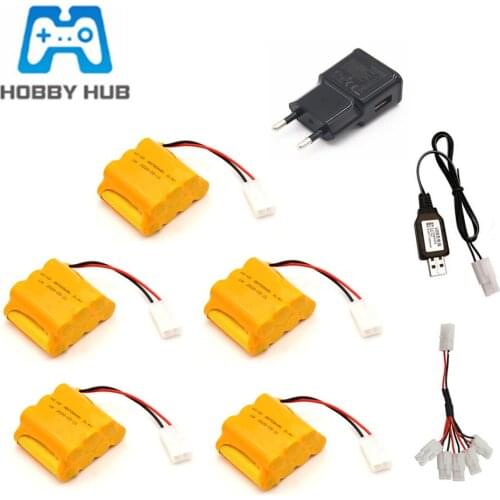 8.4v 700mAh NI-CD AA Battery Pack With Charger Set For RC Toys Cars Robots Tanks Guns Boats Model 8.4v Rechargeable Battery