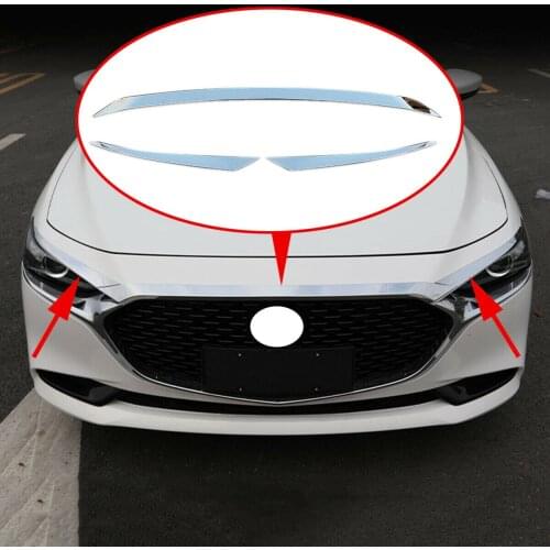 Fit For 2019 2020 Mazda 3 Axela Chrome Engine Grill Lid Hood Bonnet Grille Garnish Cover Trim Protector Accessories