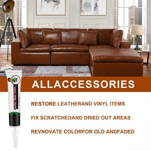 Car Leather Filler Repair Cream Vinyl Repair Filler Scratch Restoration Cracks Rips Tool Liquid Skin Cleaner Car Accseeories