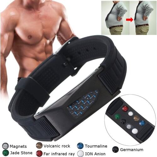 7 in 1 Titanium Magnetic Energy Armband Power Bio Bracelet Health Pain Relief Magnet Health Bracelet 2020 New Therapy Bangles