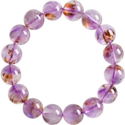 Natural amethyst bracelet amethyst gold crystal purple ghost hand string female crystal fashion jewelry energy crystal