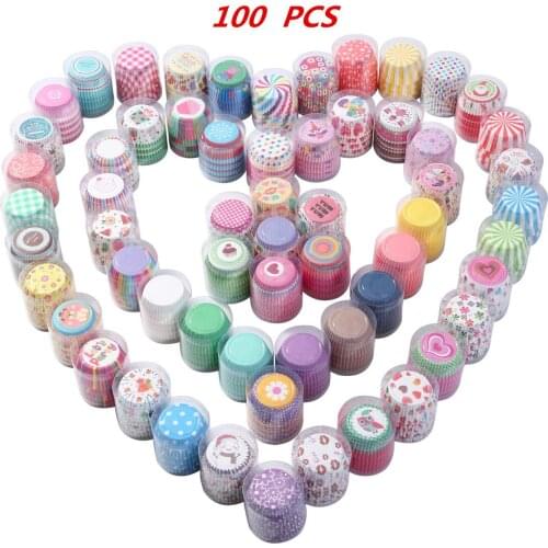 100PCS/pack Cake Muffins Cupcake Wrappers Oil-proof Baking Chocolate Baking Paper Pvc Cake Paper Tray Kitchen Cake Tools