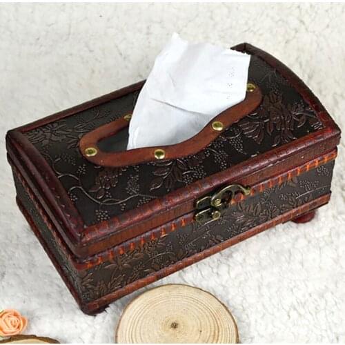 Wooden Tissue Box Holder Kitchen Tissue Box Organizer Desktop Napkin Case Paper Storage Box Decorative Crafts Container