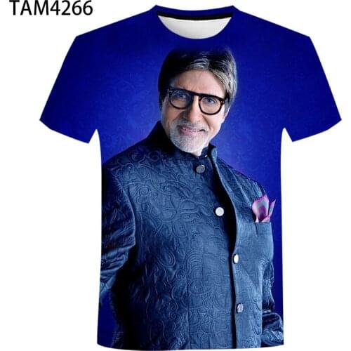 Amitabh Bachchan T-Shirt Male / Female Summer 3D Printing T-Shirt Casual Harajuku Style Boys Girls Street Top