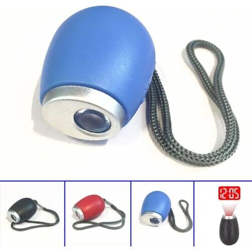 Hot Portable Digital Time Projection Clock Mini LED Watch Night Light Projector Flashlight With Hanging Rope FBE3