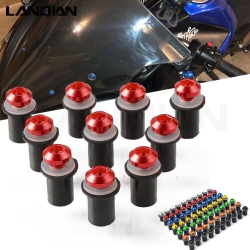 10PC Windscreen Bolt Screw Windshield Screw Kit High Quality CNC Windscreen Bolt Kit For YAMAHA YZF R1 XJR1300 FJR1300 FZ1 FAZER