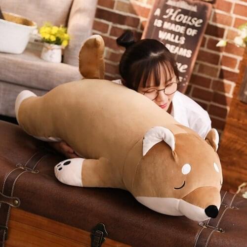 Kawaii Cartoon Lying Plush Stuffed Dog Big Toys Shiba Inu Dog Doll Lovely Animal Children Birthday Gift Corgi Plush Pillow