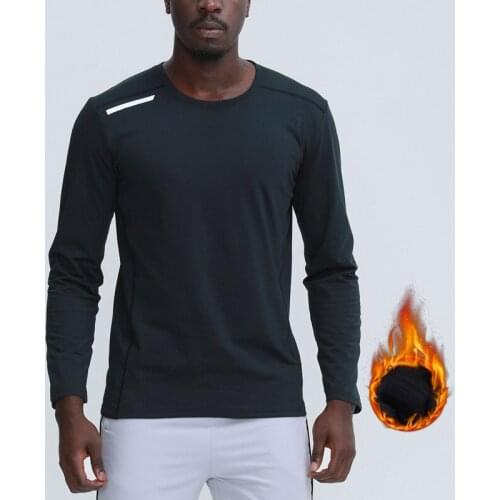 New Running T-shirt Men Breathable Round Neck Top Tees Autumn Winter Warm Sports Sweatshirts Leisure Workout Clothes XXL