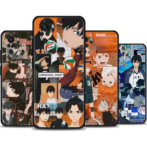 Phone case For Redmi Note 10 Pro Max 9 9s 9t 8t 7 Cover Soft Funda for Redmi K40 Plus 9A 9C 9T Coque Haikyuu Volleyball Anime