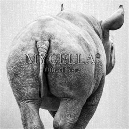 Wall Art 5D DIY Diamond Embroidery Rhino Tail Diamond Painting Cross Stitch Full Diamond Mosaic Animals Home Decor Craft Picture