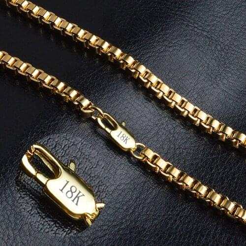 2019 New Arrival ! fashion 20inch good golden plated jewelry 4MM Wide square box style chain cool mens necklace N80