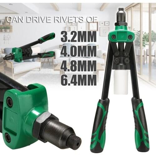 10" Rivet Nut Gun Manual Riveter Gun Kit Heavy Hand Inser Nut Tool Manual Mandrels Household Repair Tools
