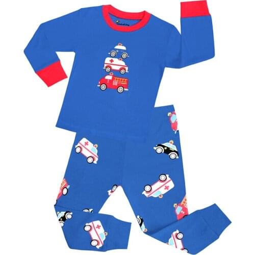 Childrens Pajamas Cotton Cartoon Pyjamas for Kids Long Sleeved Boy Girl Baby Sleepers Sleepwear Comfortable Casual O-neck Suits