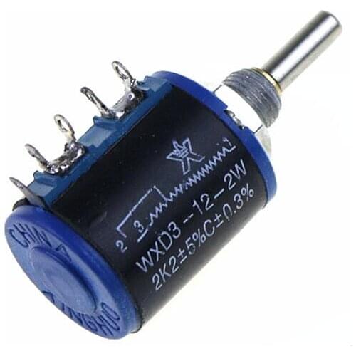 1PCS WXD3-12- 2W 1K 2.2k 3.3k 4.7k 10k 22k 47k Ohm 2W Rotary Wirewound Multiturn Taper Pot Potentiometer Inductor