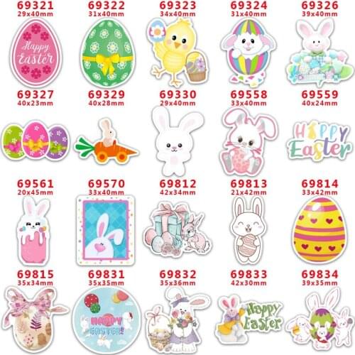 DIY Craft Supplies Sewing Accessories Cartoon Easter Day Printed Planar Resins Mold 10 Pieces. PR-69321
