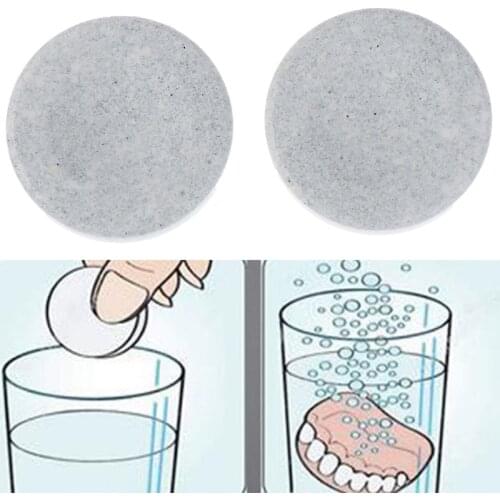 1box/24pcs Denture Cleansing Tablet Denture Cleanser Pills Whitening Remove Plaque Antibacteria