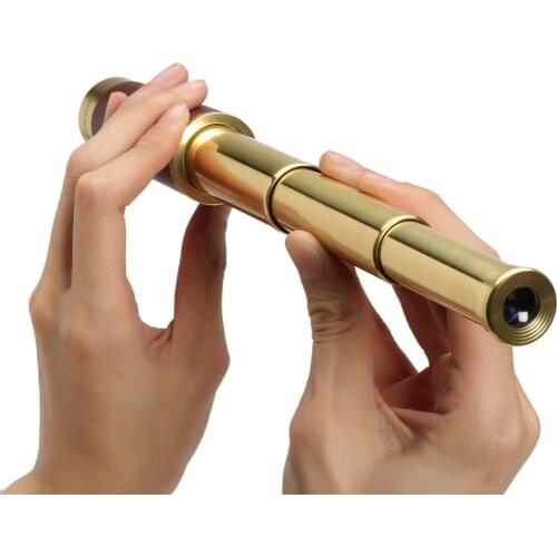 Pirates of The Caribbean 25x30 Telescopio Monocular Telescope Optics Spyglass Nautical Brass Maritime Outdoor Camping Genuine