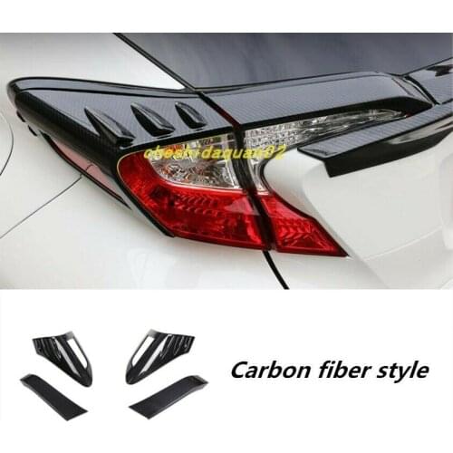 Carbon fiber Car Rear Tail Lamp Tail Light Trim For Toyota C-HR CHR 2018-2019
