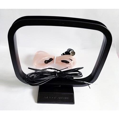 Indoor 75 Ohm FM Dipole T shape Female Pal Connector Antenna + AM Loop aerial for Yamaha Sony Stereo AV Receiver Systems