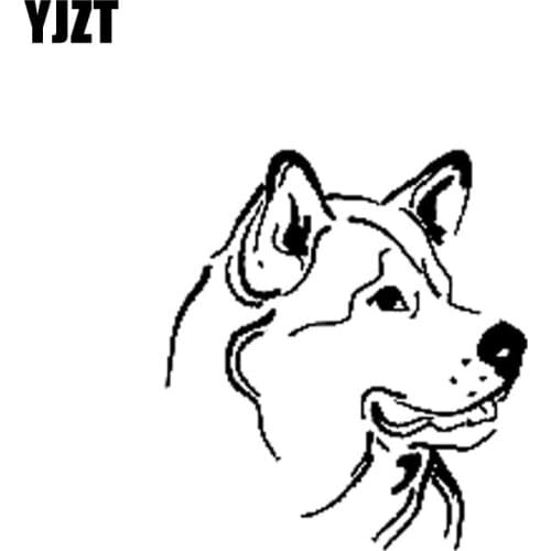 YJZT 13.7CM*15CM Smart And Agile Dog Animal Car Vinyl Sticker Decals Black/Silver C10-00465