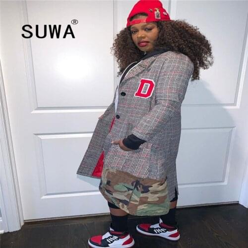 Red Letter Printed Single-Breasted Long Sleeve Fall Winter Clothes Women Coats And Jackets Office Tops Streetwear