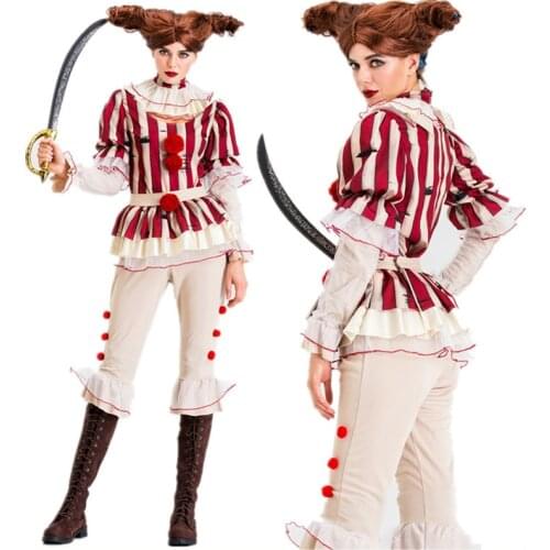 Women Halloween Horror Stephen King It Clown Pennywise Costume Costume Adult Ladies Carnival Fancy Party Dress Up Outfit