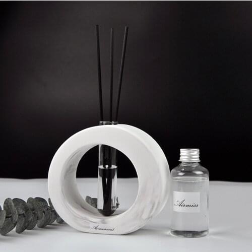 1pcs Creative Reed Diffuser with Aromatherapy Essential Oil, Black Rattan Sticks, Test Tube and Artistic Marbling Ceramic Bottle