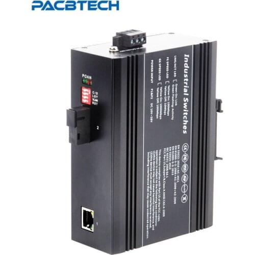 10/100/1000M Industrial POE Fiber Media Converter 1000M 1Fiber + 1POE Unmanaged POE Fiber Media Converter