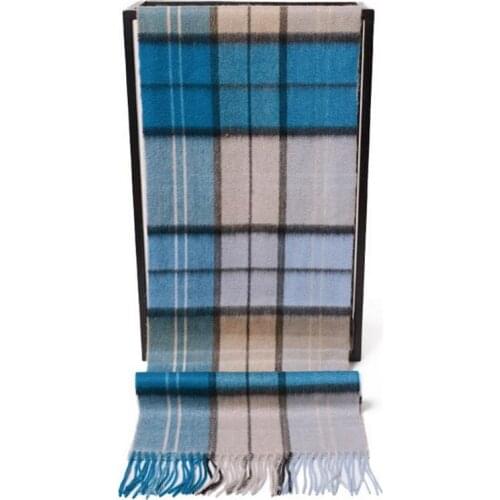 100%goat cashmere water ripple mens boutique plaid striped scarfs patchwork color 30x180cm wholesale retail