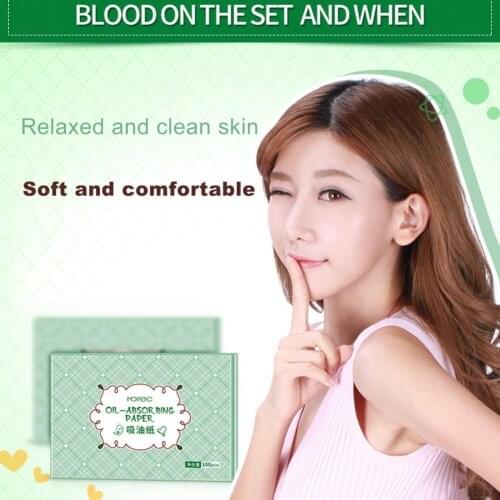 100Sheets/pack Green Tea Facial Oil Blotting Sheets Paper Cleansing Face Oil Control Absorbent Paper Beauty Makeup Tools