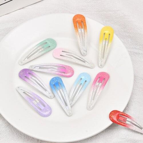 20pcs Baby Girls BB Clips Candy Color Hair Clip 5cm Kids Snap Hairpins Women Metal Barrettes Hair Accessories Hairgrips Headwear