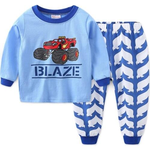 2019 Boys pajama set pyjamas kids Pajamas koszula nocna Tractor Car nightgown enfant baby pajamas stich Cartoon Rocket Clothes