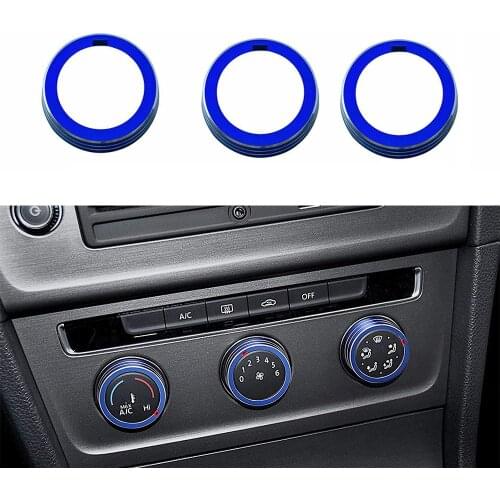 3 Pcs/SET 3 color AC Climate Control Ring Knob Covers Trim for VW MK7 Golf GTI 2015-2019