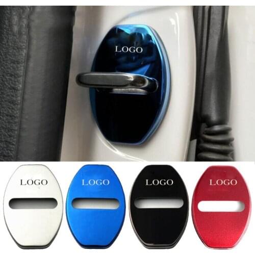 4pcs Car Door Lock Cover Sticker Protector Case For Audi A4L A6L Q5 A3 Q3 Q7 TT A5 Stainless Steel Car Styling