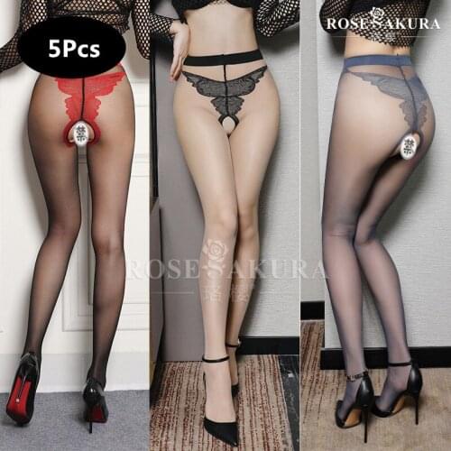 5Pcs Butterfly Crotch Multi-color Pantyhose Women Tights Shiny & Lustre Legs 0832
