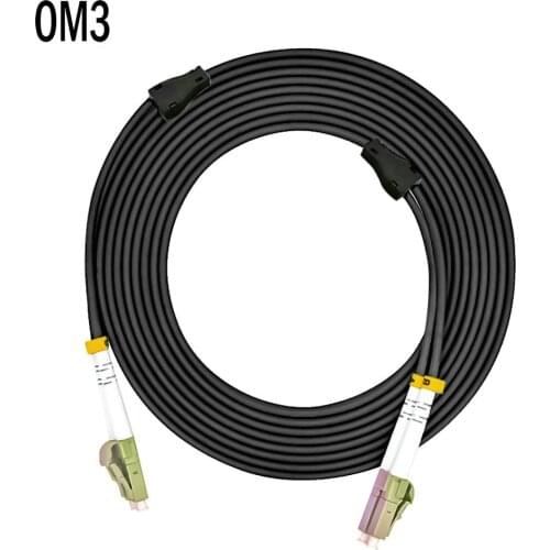 Outdoor Armored 150Meters LC-LC Duplex 10 Gigabit 50/125 Multimode Fiber Optical Cable OM3 Black 10GB LC to LC Patch Cord Jumper