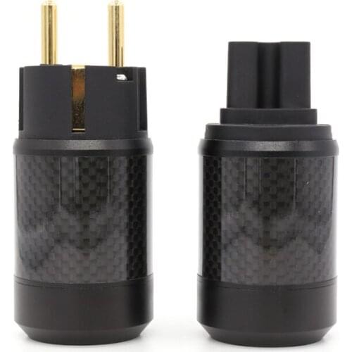 Audiocrast Hi-End Gold Plated EU Power Plug Schuko Power Connector hifi IEC Connector